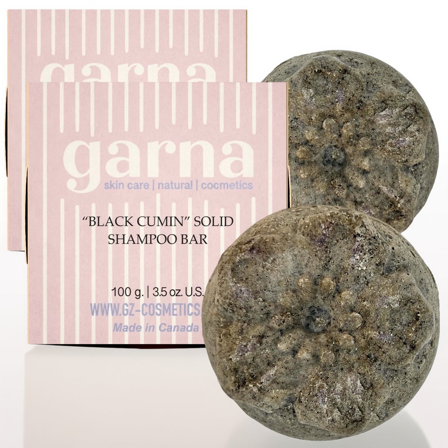 Garna Black Cumin Solid Shampoo Bar - 2 X 100g(2 X 3.5 oz), Natural, Vegan, Eco-Friendly, 50+ Washes