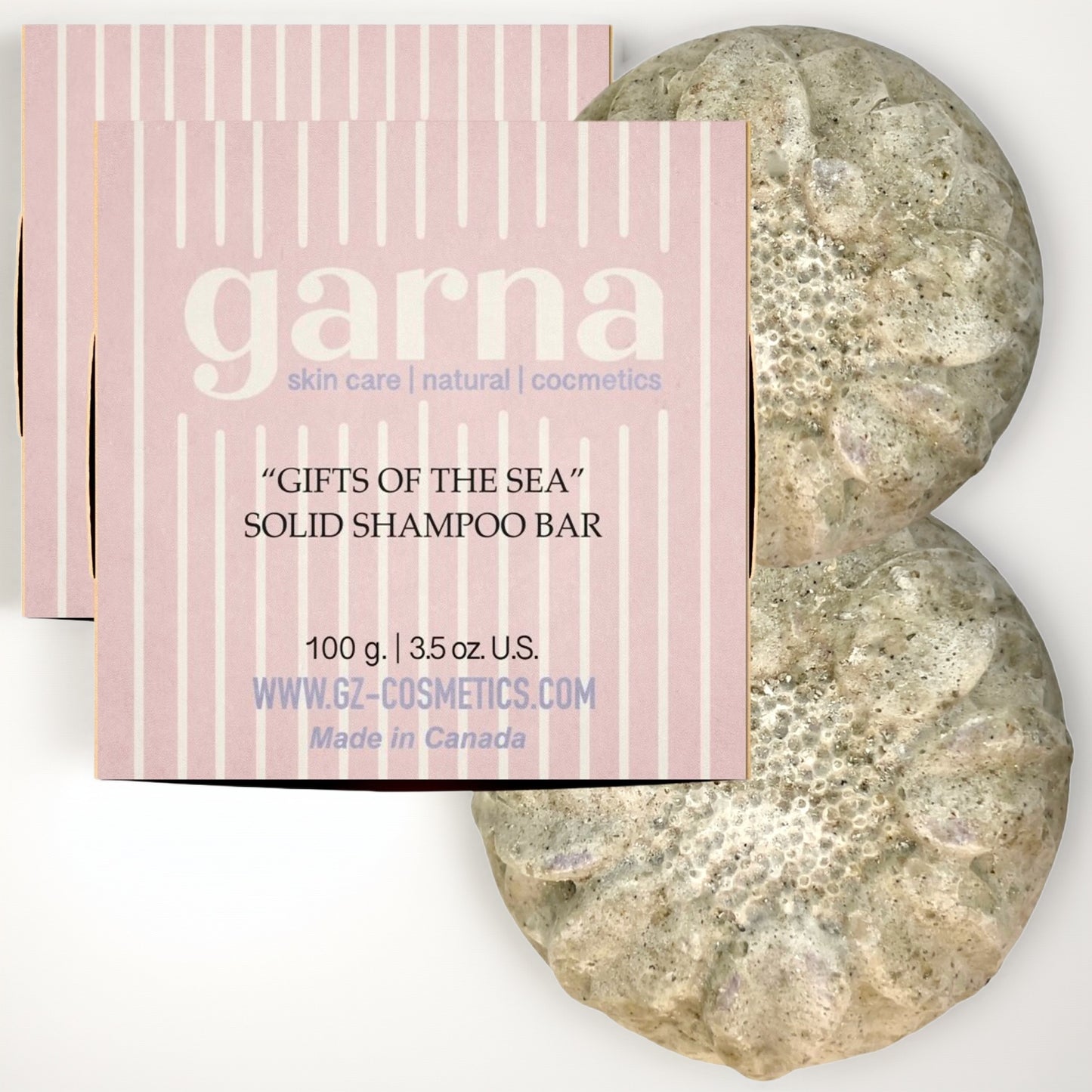 Garna Gifts of the Sea Solid Shampoo Bar - 2 X 100g(2 X 3.5 oz), for Normal & Oily Hair Care