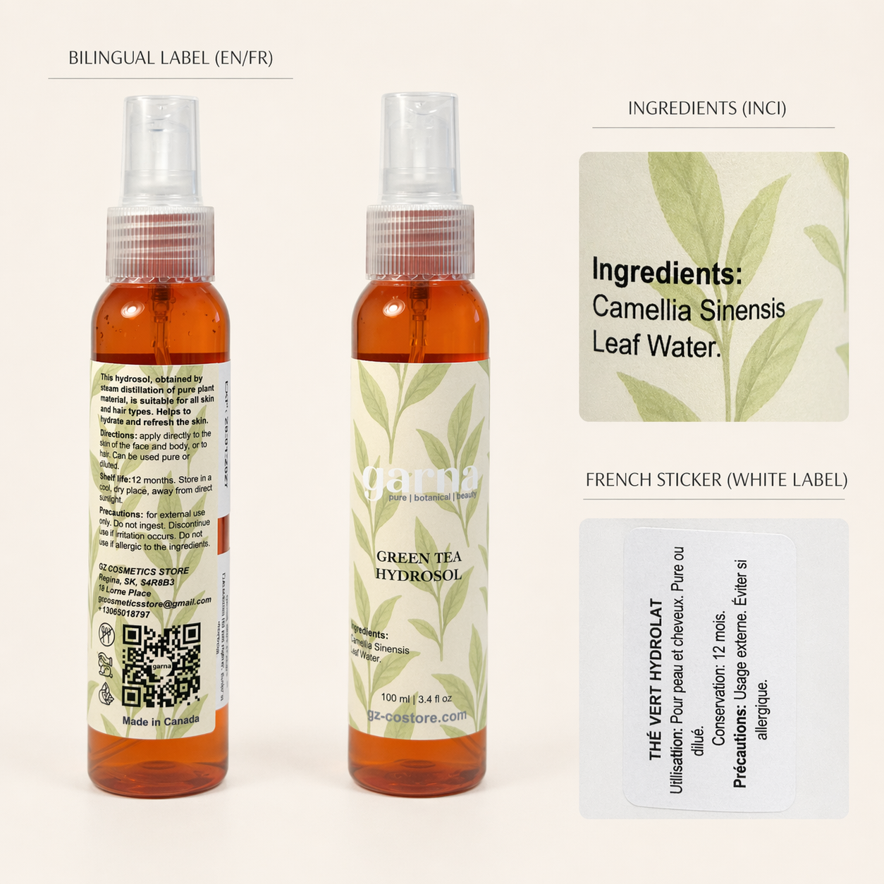 Hydrolat de thé vert de Garna – Soin botanique pour le visage et les cheveux
