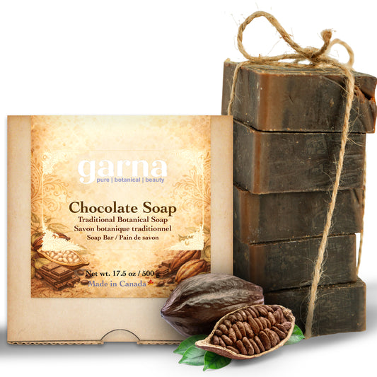 Chocolate Soap by Garna – Cozy cocoa scent handmade soap for bath and