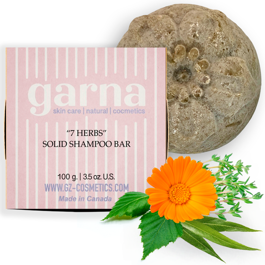 Barre de shampooing solide aux sept herbes | 100g | Nettoyant capillaire écologique à base de plantes | Convient à tous les types de cheveux, y compris normaux, secs et gras | Nourrissant et longue durée