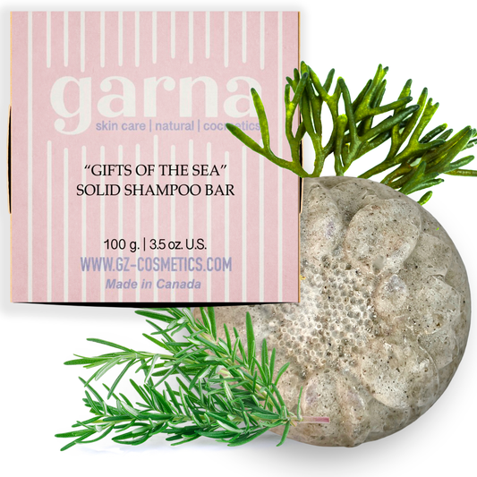 Barre de shampooing solide Cadeaux de la mer de Garna 100 g Garna | Soins capillaires écologiques au parfum de l'océan | Pour cheveux normaux et gras | Beauté douce et durable de la mer | Shampoing solide en barre pour cheveux normaux et gras