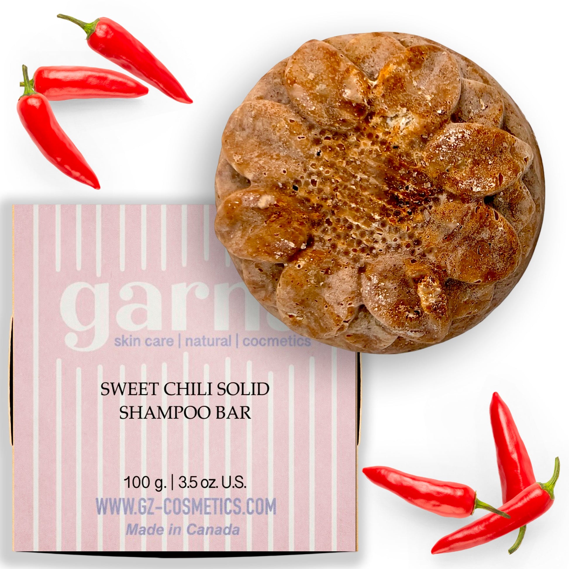 Sweet Chili Solid Shampoo by Garna (100g) – solid shampoo bar, photo 1