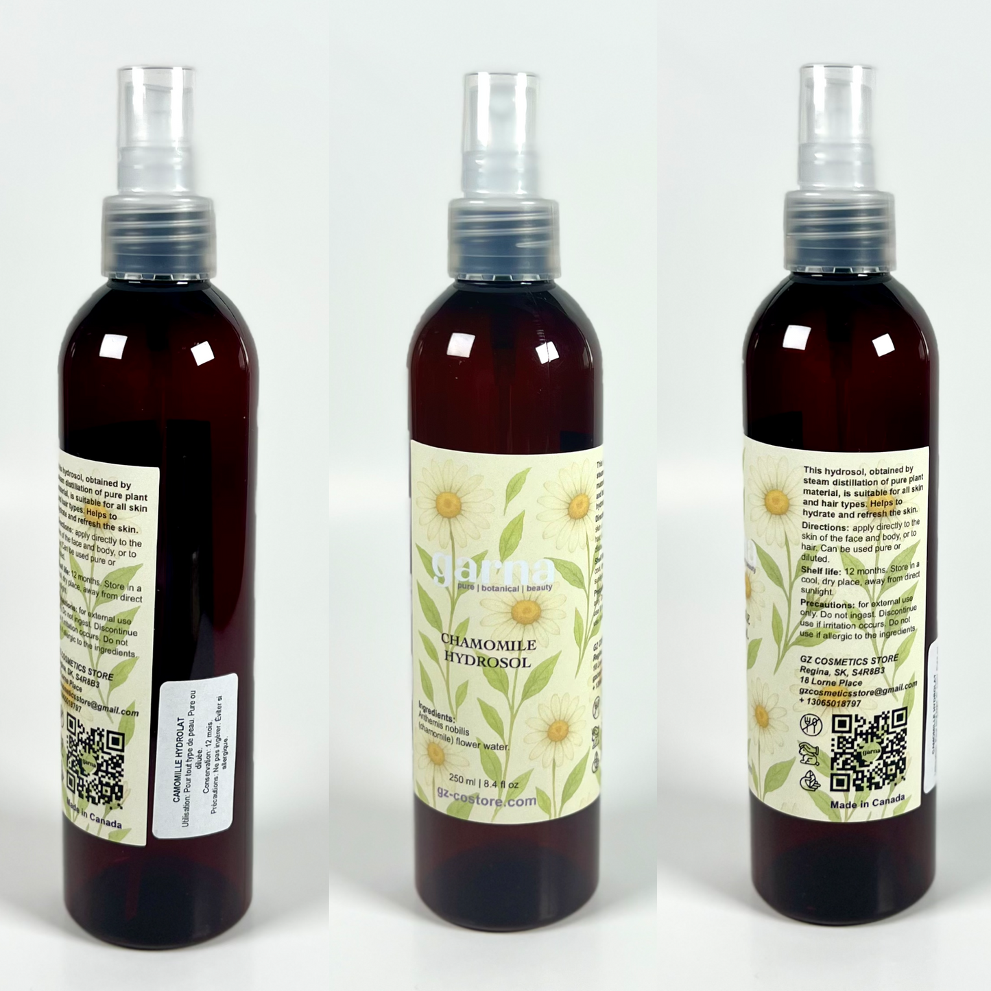 Garna Chamomile hydrosol mist 250 ml bottle