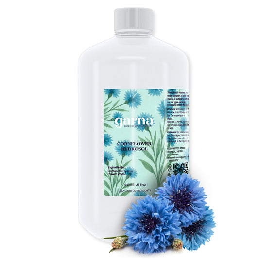 Cornflower Hydrosol Water by Garna – 32 oz botanical water in a simple botanical hydrosol by Garna