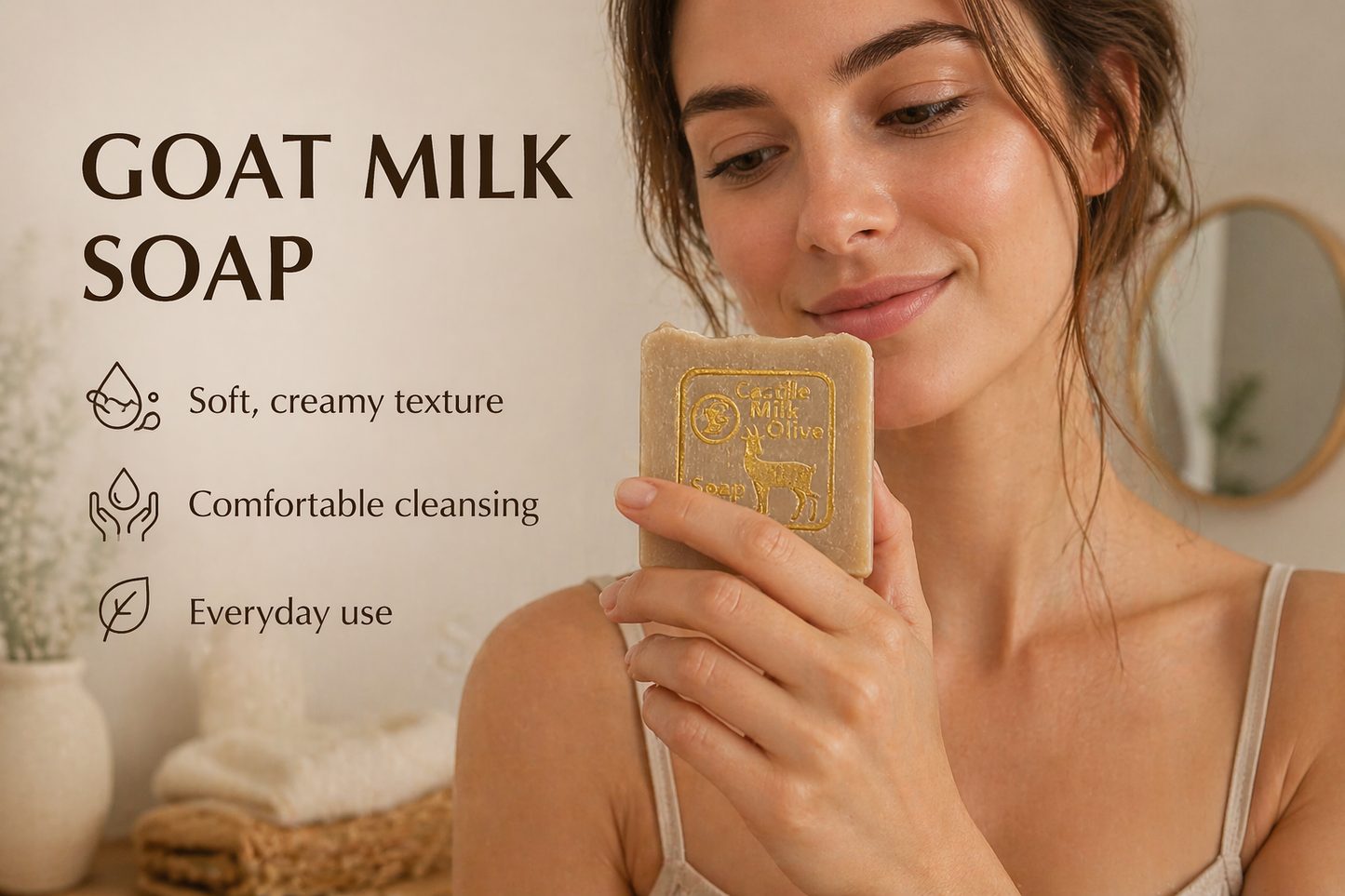 Goat Milk Soap by Garna – Castile-style handmade soap with a fresh, clean