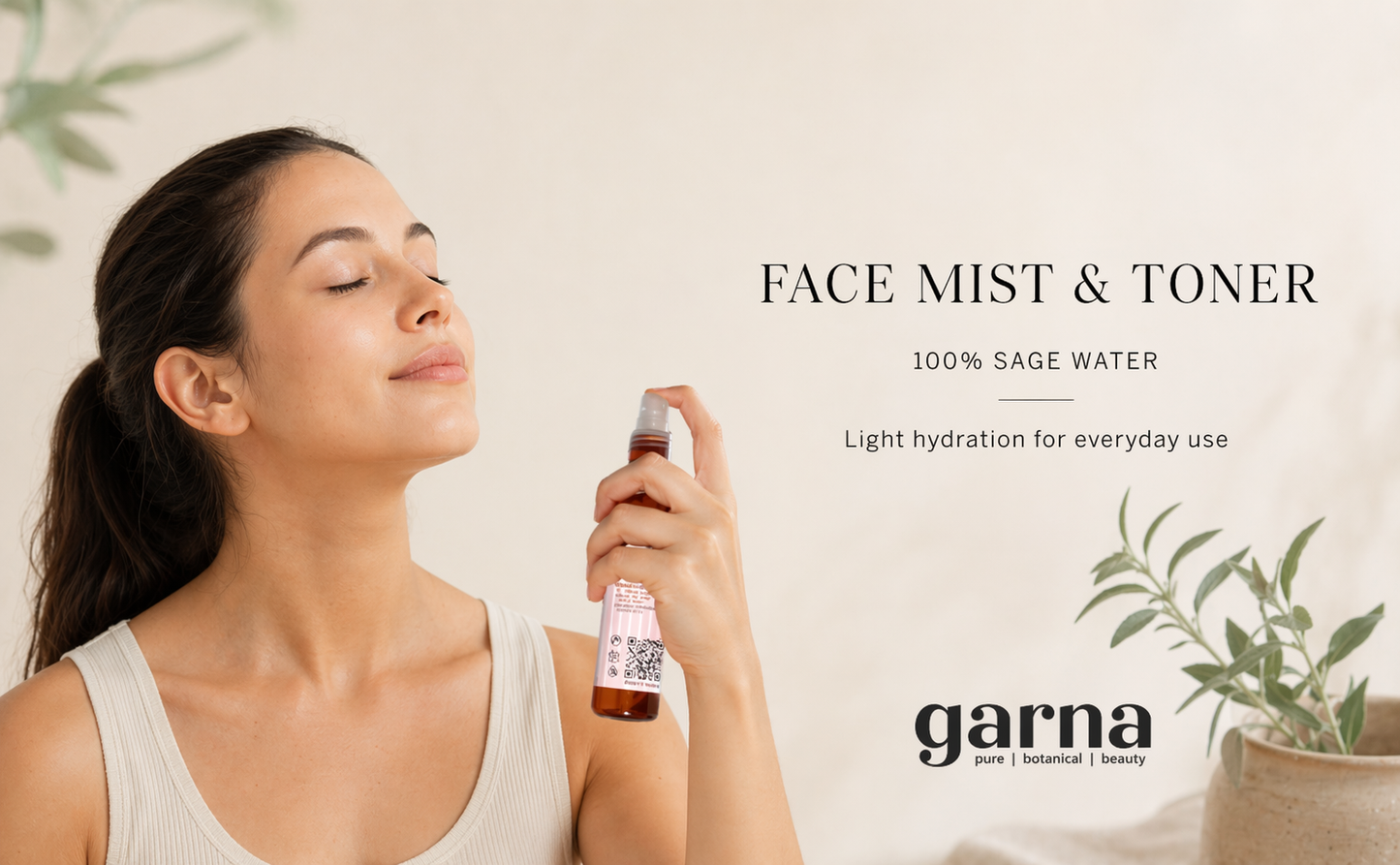 Eau hydrolat de sauge de Garna – 946 ml d'eau botanique dans une simple bouteille
