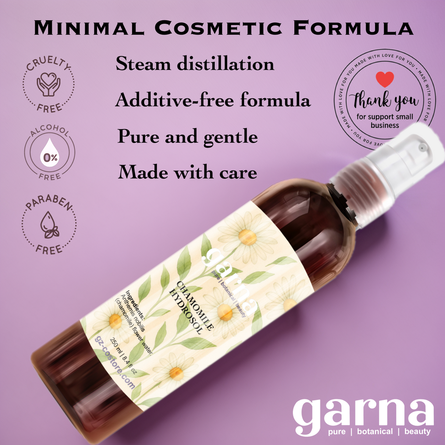 Garna Chamomile hydrosol mist 250 ml bottle