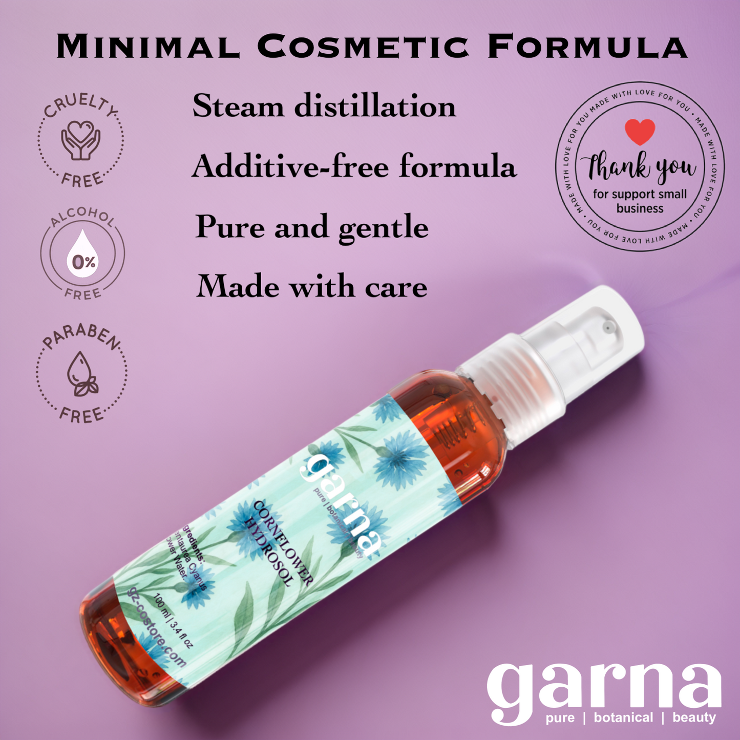 Cornflower Hydrosol by Garna – hydrosol floral water