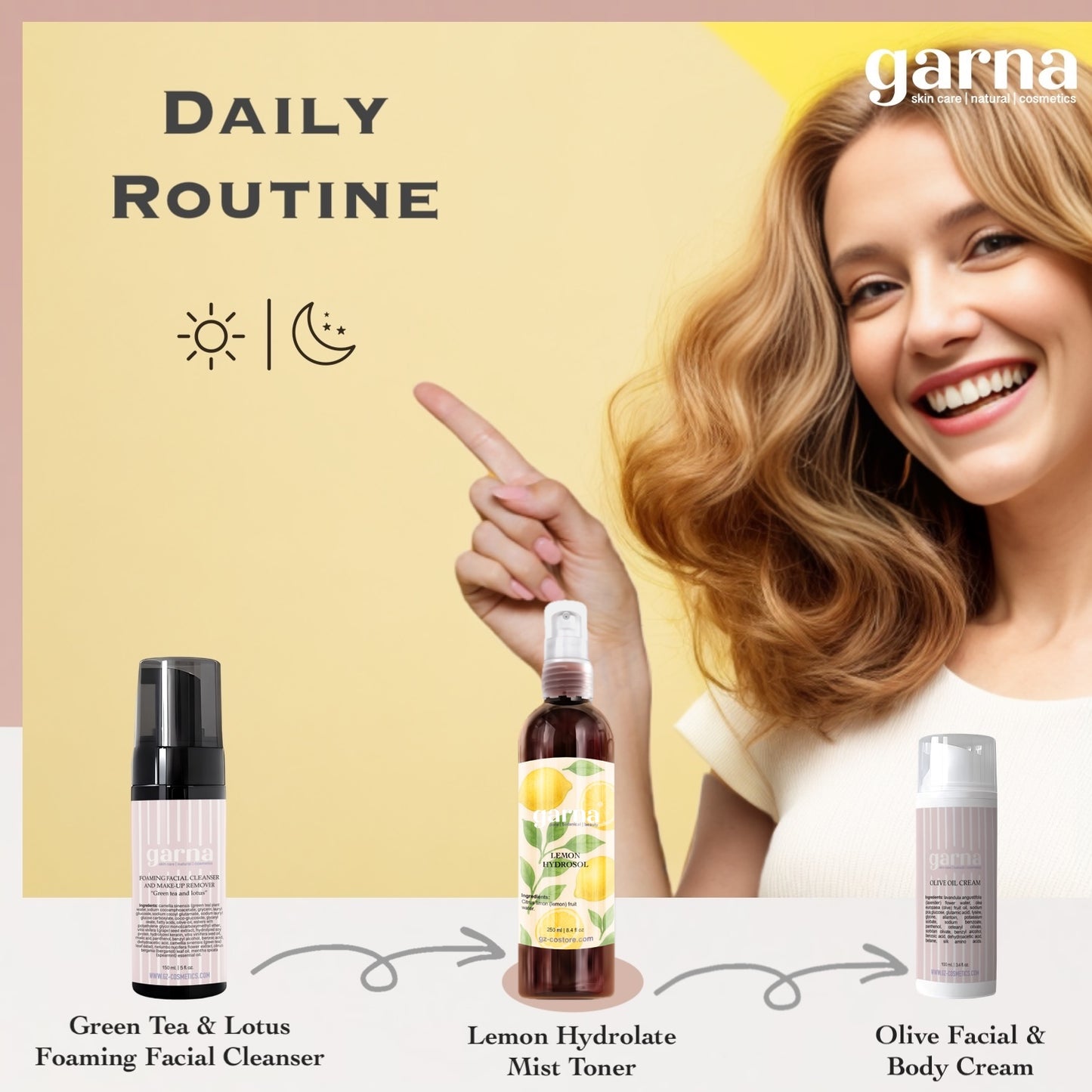 Lemon Hydrosol Mist by Garna – fresh citrus mist for an easy daily routine 250 ml