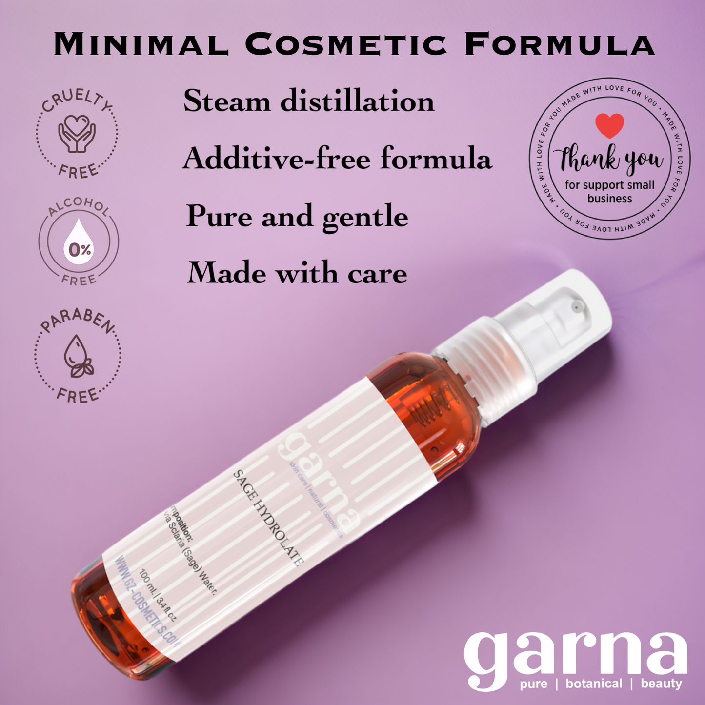 Brume hydrolat de sauge de Garna – Brume botanique pour le visage et les cheveux