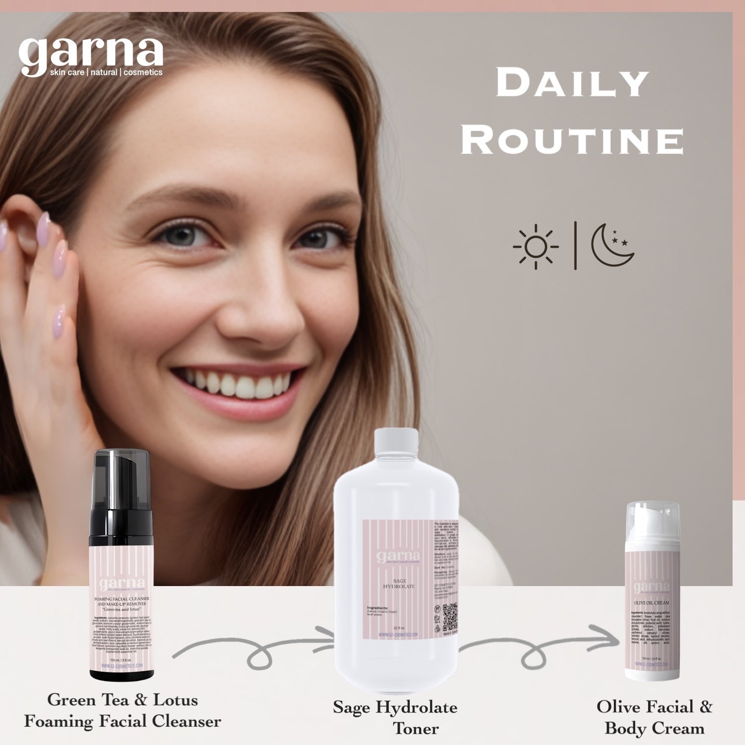  by Garna, 32 oz bottle, botanical hydrosol water