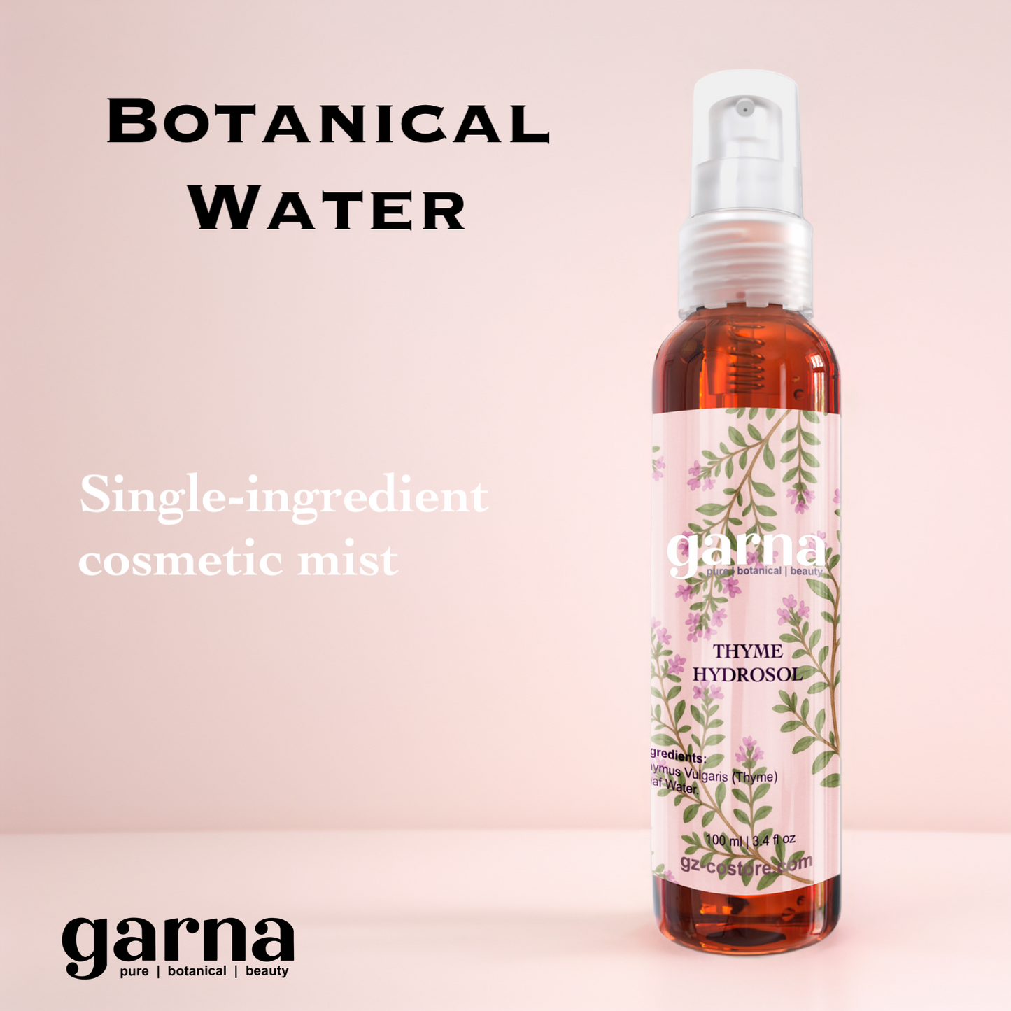 Botanical hydrosol mist by Garna for face and hair