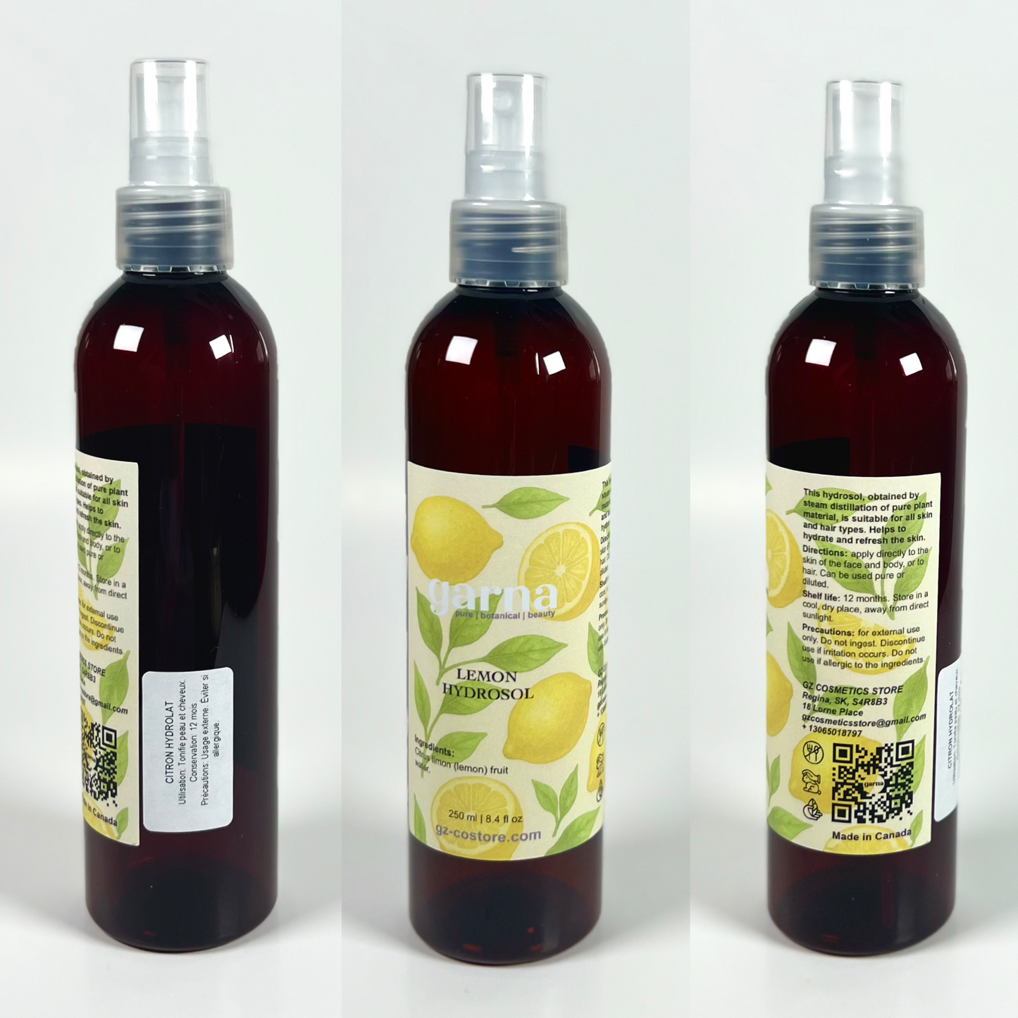 Lemon Hydrosol Mist by Garna – fresh citrus mist for an easy daily routine 250 ml