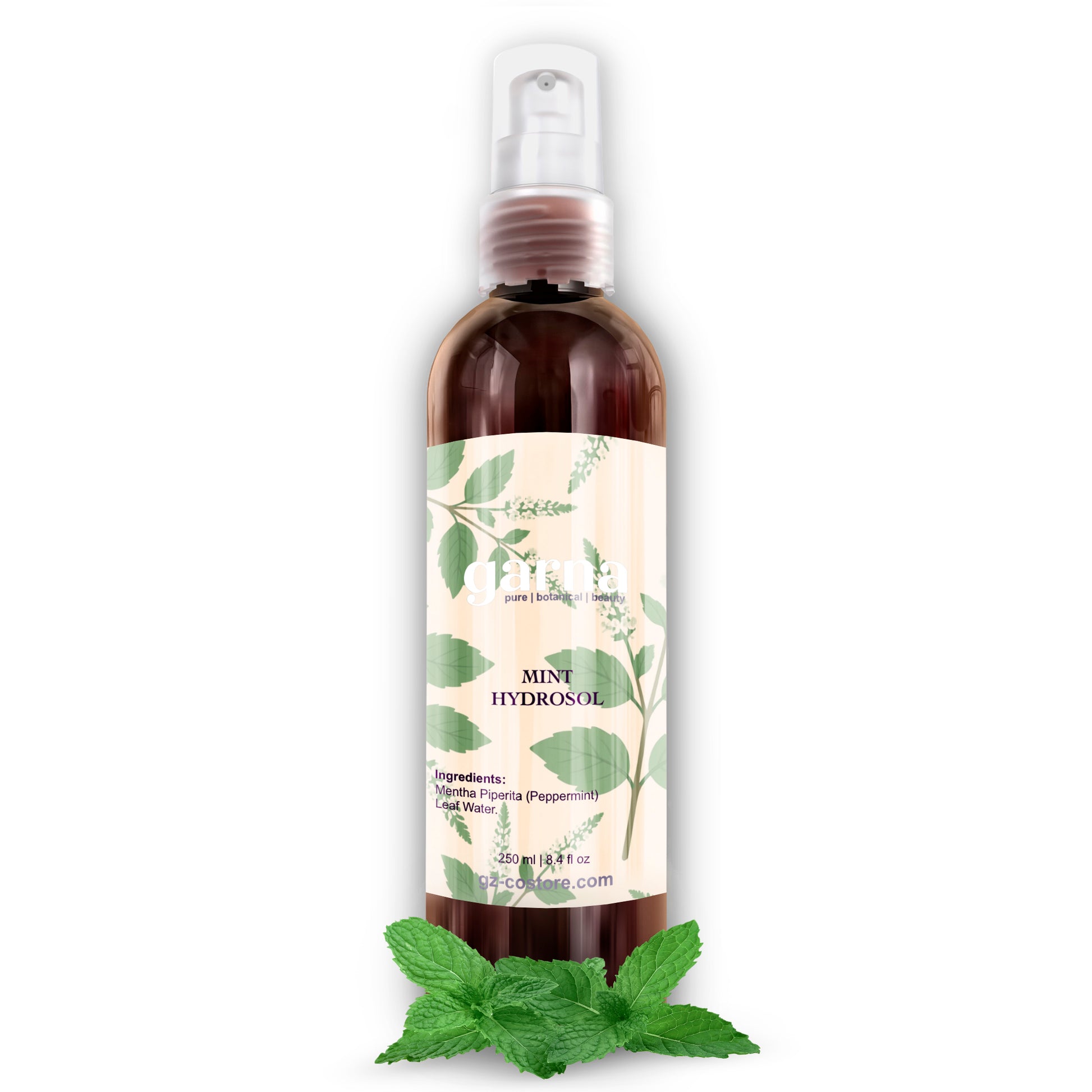 Garna Mint Hydrosol Mist by Garna – Botanical face & hair mist for daily use 250 ml botanical skincare by Garna