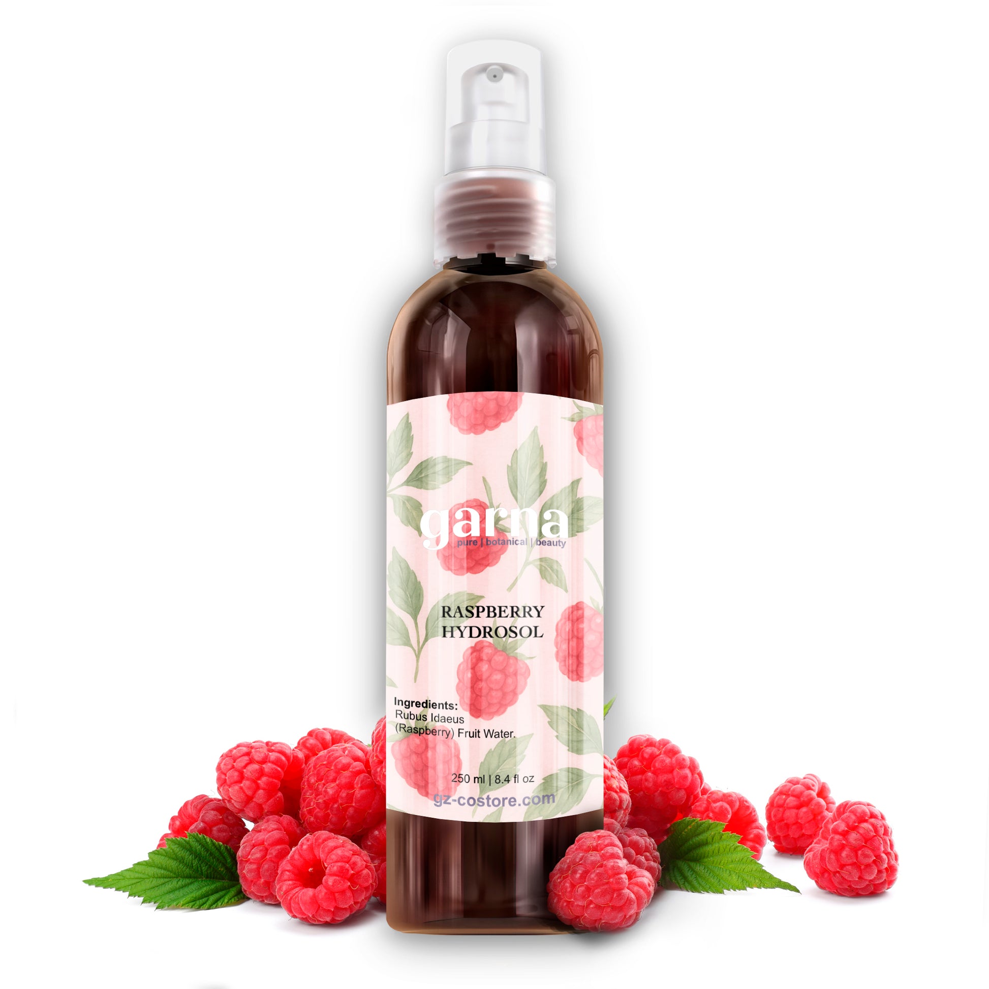 Garna Raspberry Hydrosol Mist by Garna – light botanical mist for face and hair 250 ml botanical skincare product