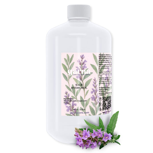 Sage Hydrosol Water by Garna – 32 oz botanical water in a simple bottle botanical hydrosol by Garna