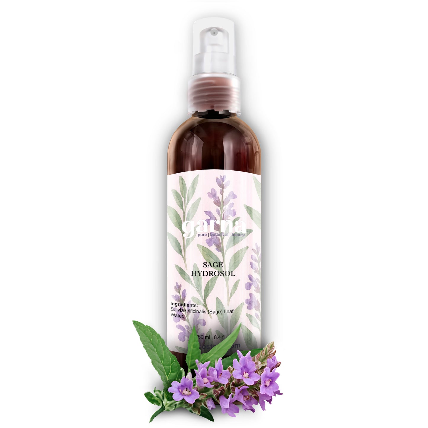 Garna Sage hydrosol mist 250 ml bottle