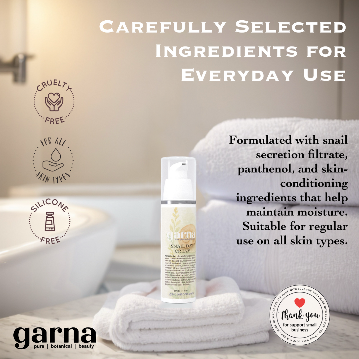Snail Day Face Cream | Lightweight Daily Face Ritual by Garna