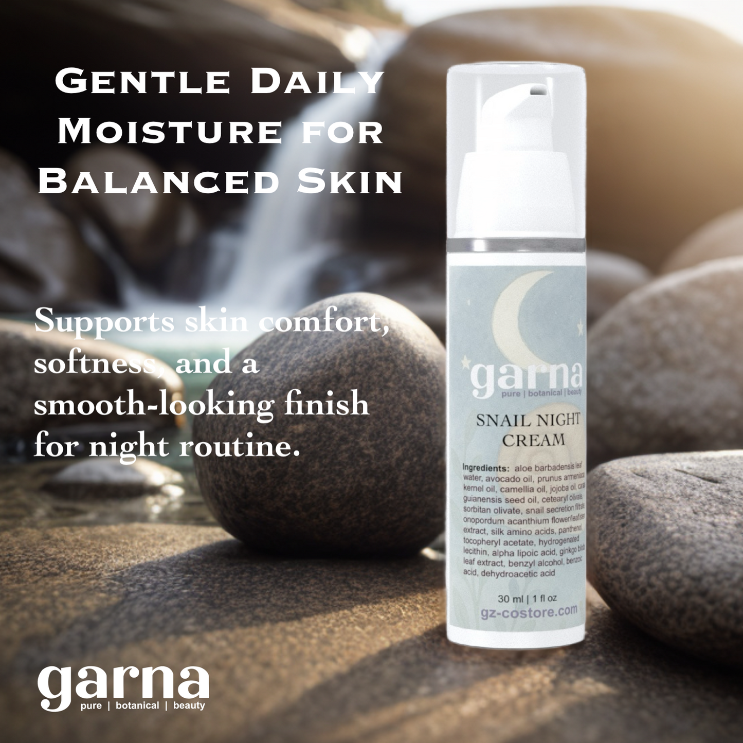 Snail Night Face Cream by Garna – Rich Evening Moisturizer