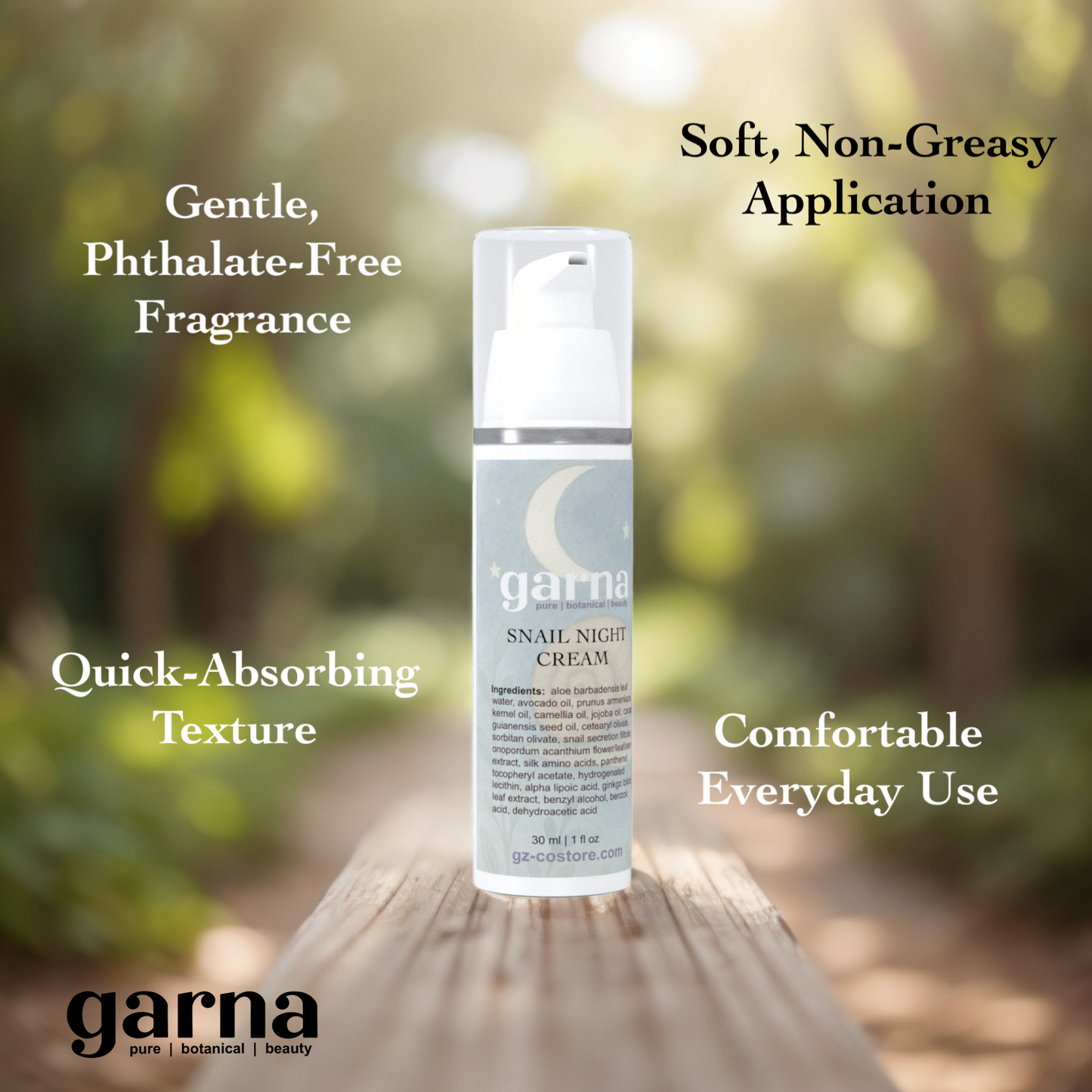 Snail Night Face Cream by Garna – Rich Evening Moisturizer