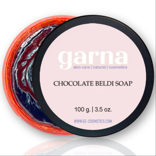 Chocolate Beldi Soap by Garna (100g) – Moroccan black soap paste (beldi), photo 1