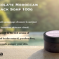 Savon noir marocain au chocolat 100g - Nettoyant gommage artisanal - Peeling exfoliant doux - Sans parabène et végétalien - Soins de la peau luxueux