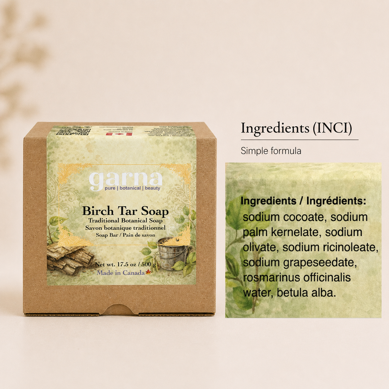 Savon au goudron de bouleau | Rituel de purification botanique traditionnel par Garna