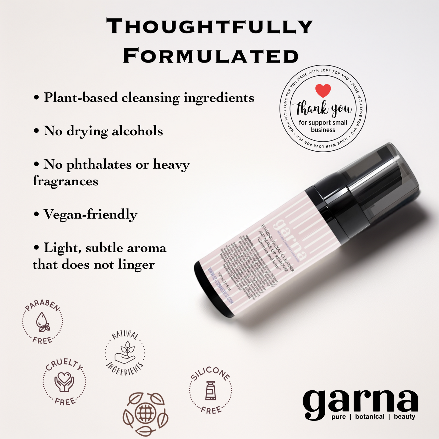 Green Tea & Lotus Foaming Cleanser by Garna – foaming face cleanser, photo 5