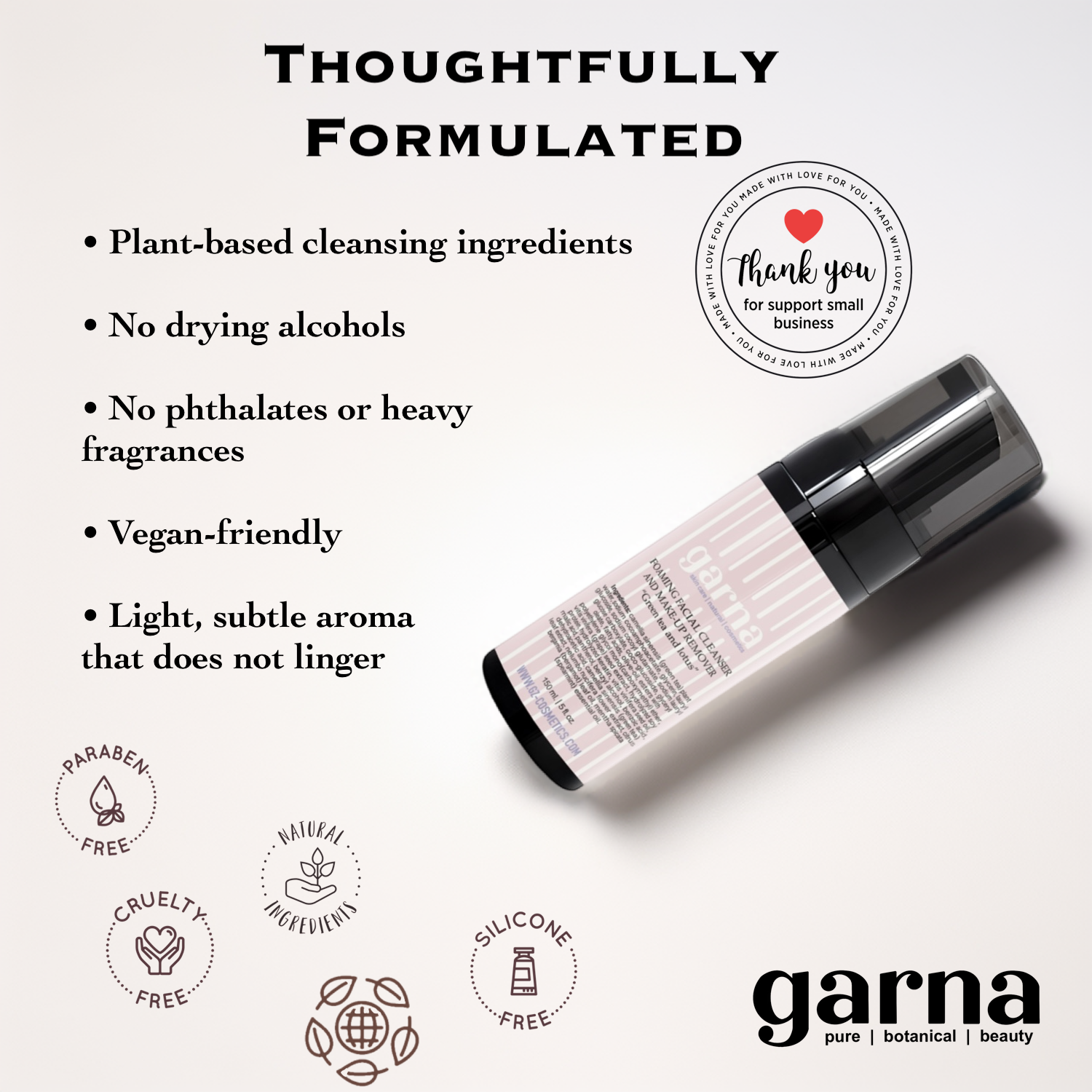 Green Tea & Lotus Foaming Cleanser by Garna – foaming face cleanser, photo 5