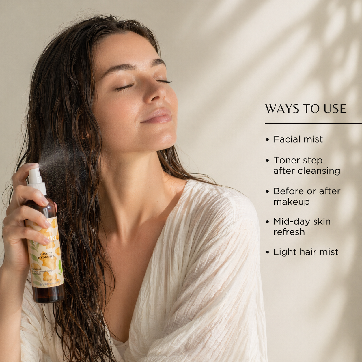 Ginger Hydrosol Mist by Garna 100 ml – Botanical face & hair mist for daily use