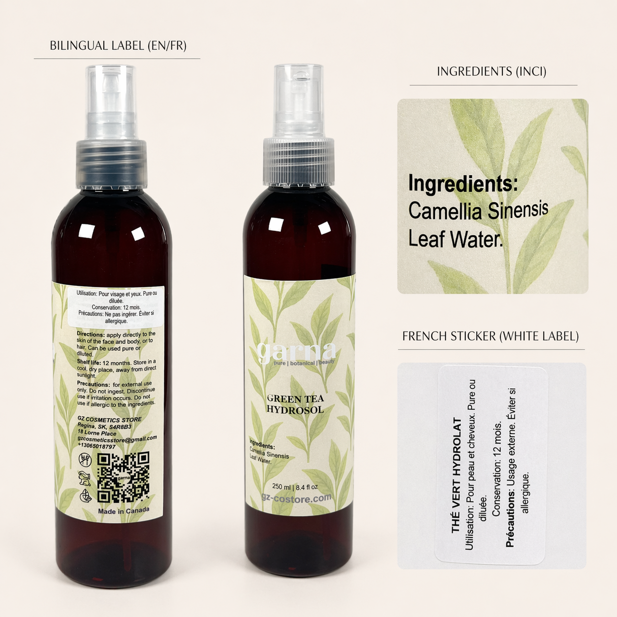 Hydrolat de thé vert de Garna – Soin botanique pour le visage et les cheveux