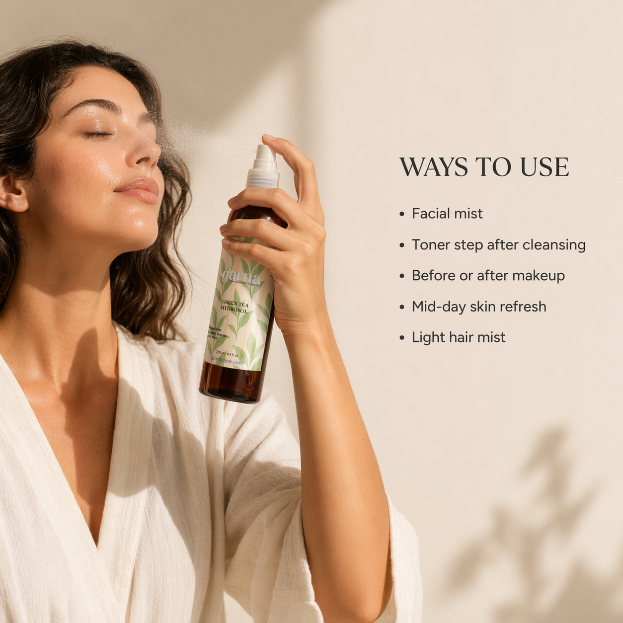 Hydrolat de thé vert de Garna – Soin botanique pour le visage et les cheveux