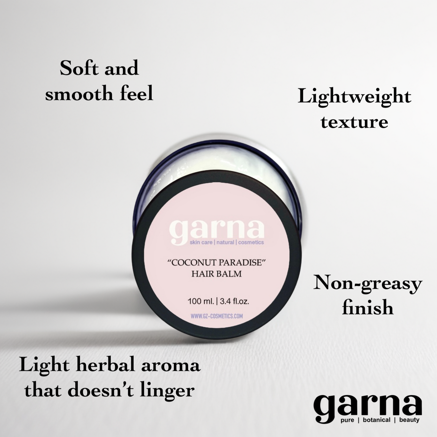 Coconut Paradise Hair Balm by Garna (100g) – creamy hair conditioner balm, photo 3
