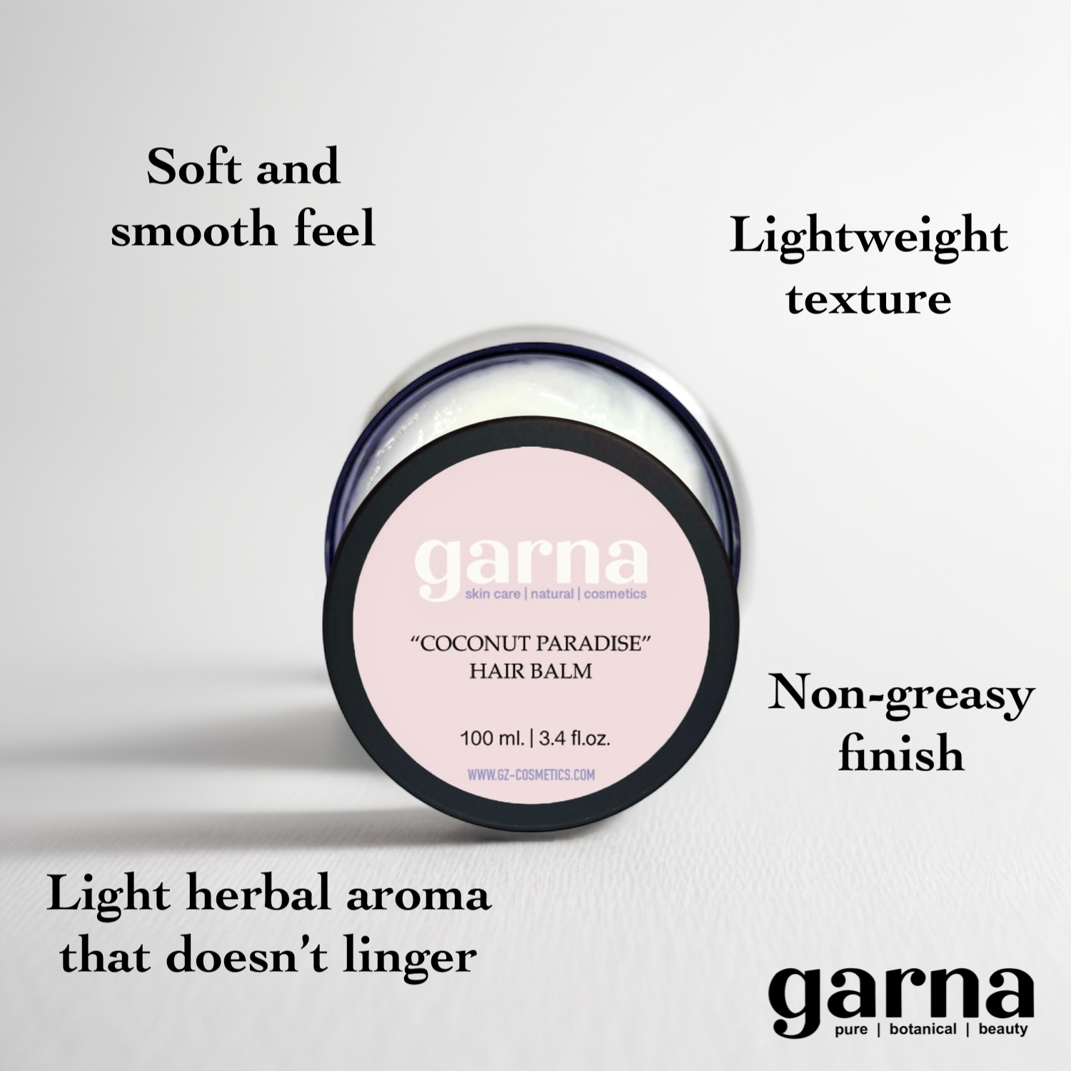 Coconut Paradise Hair Balm by Garna (100g) – creamy hair conditioner balm, photo 3