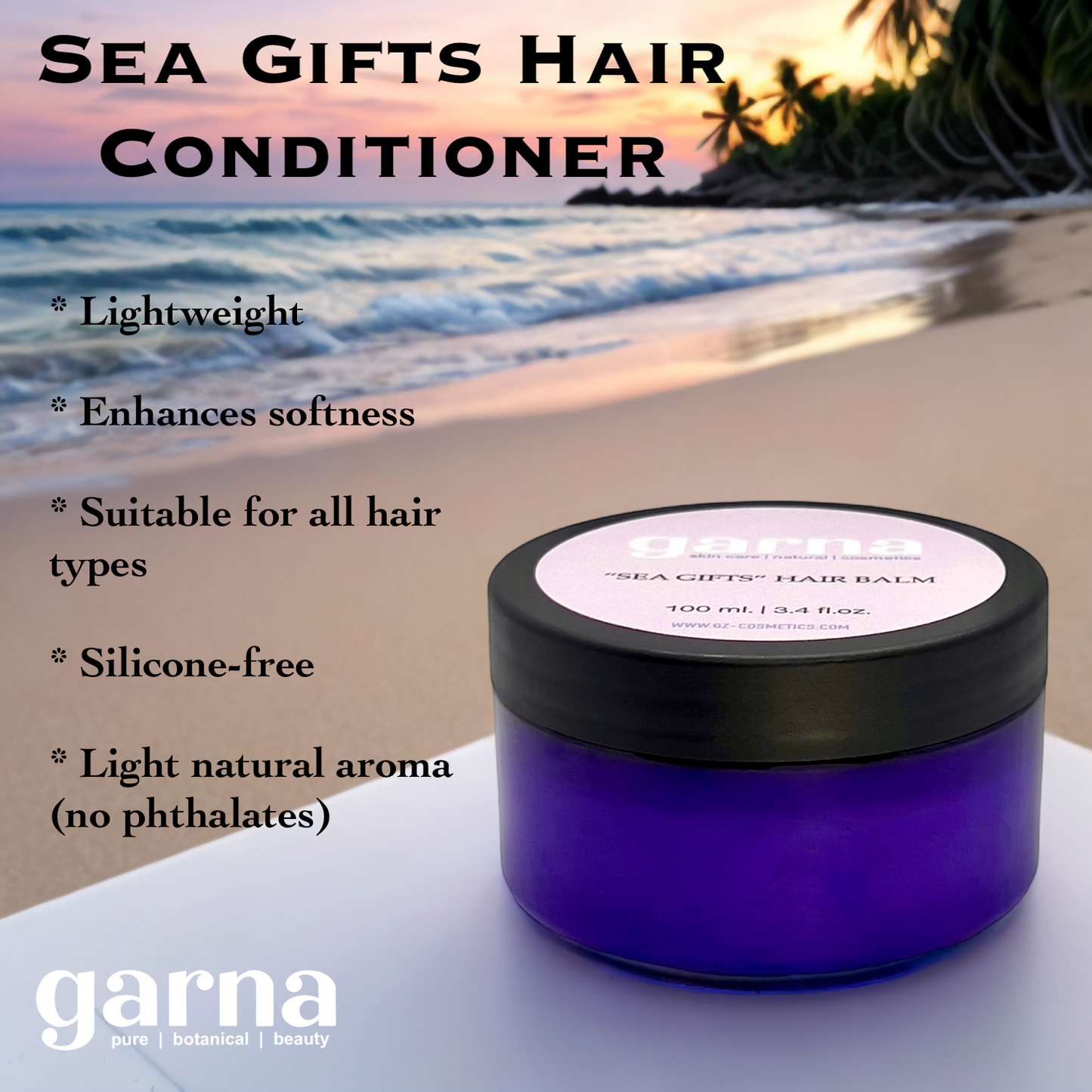 Sea Gifts Hair Balm by Garna (100g) – creamy hair conditioner balm, photo 2