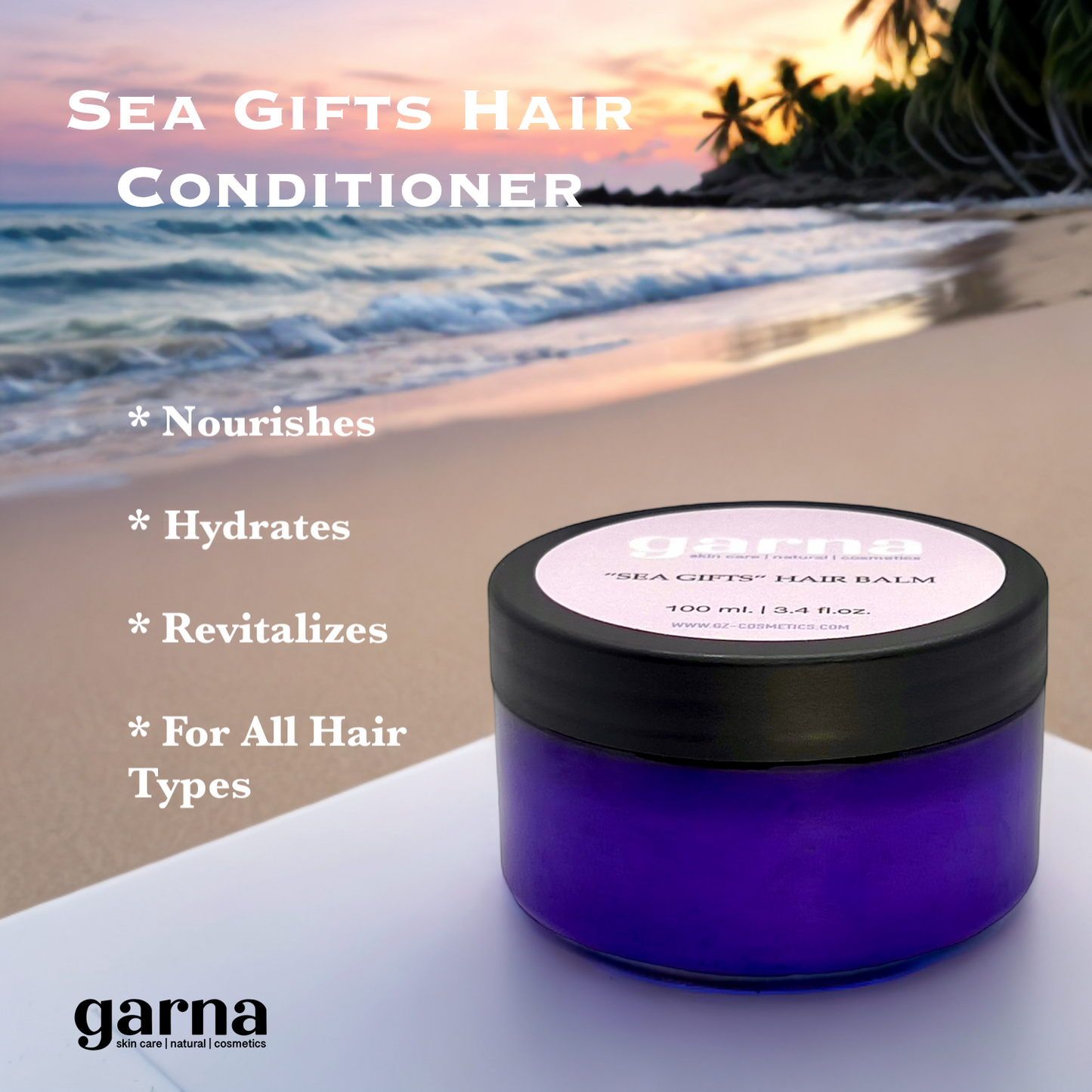 Garna Sea Gifts Herbal Hair Conditioner 3.4 fl oz: Seaweed Sea Salt All-in-One Mask