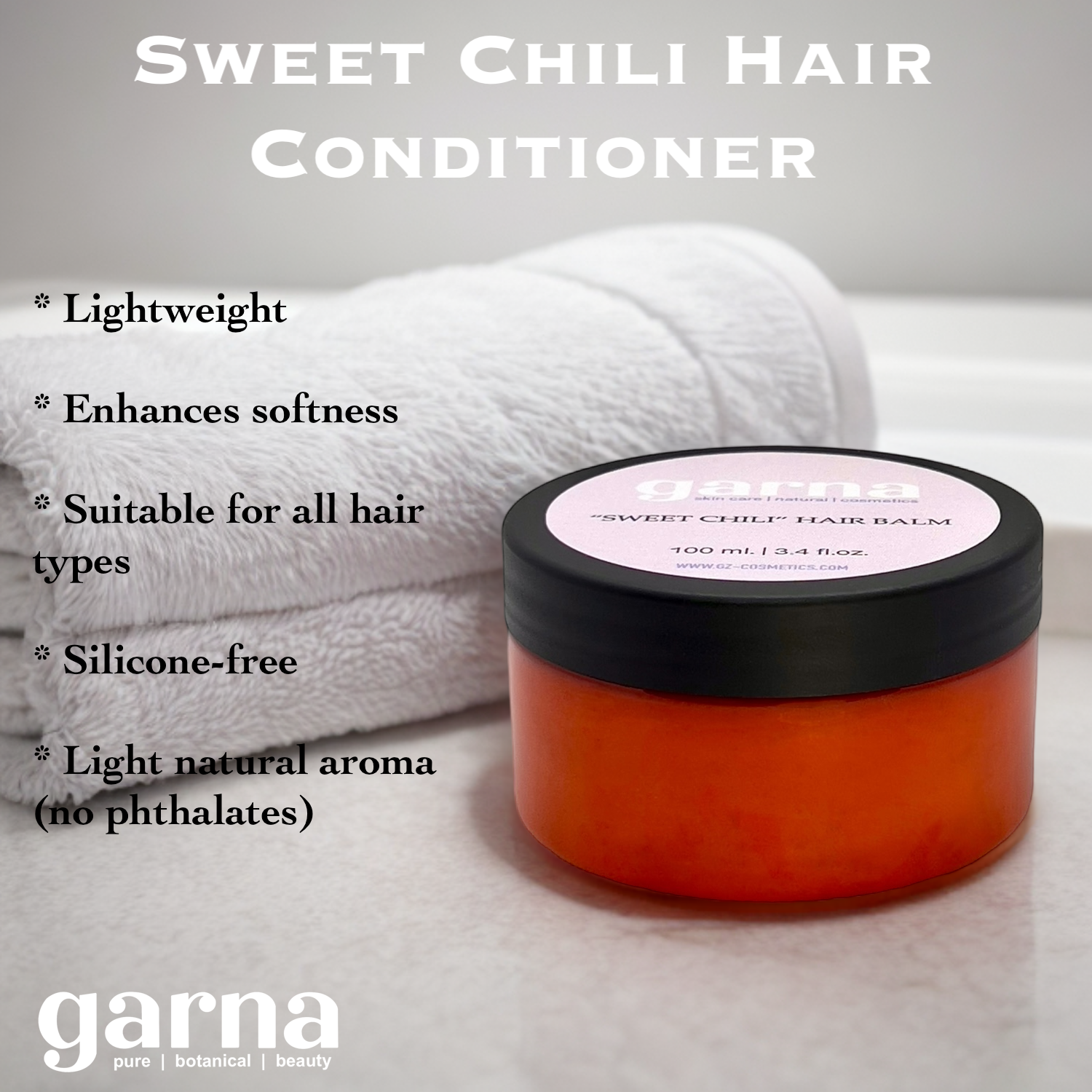 Sweet Chili Hair Balm by Garna (100g) – creamy hair conditioner balm, photo 2