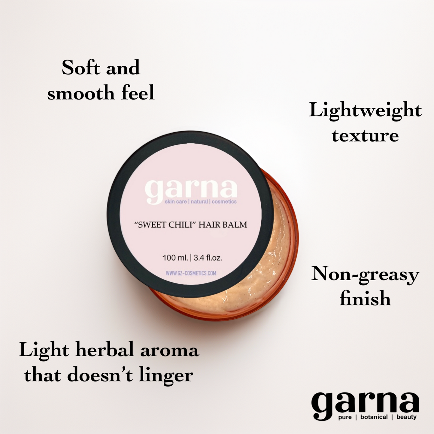 Sweet Chili Hair Balm by Garna (100g) – creamy hair conditioner balm, photo 3