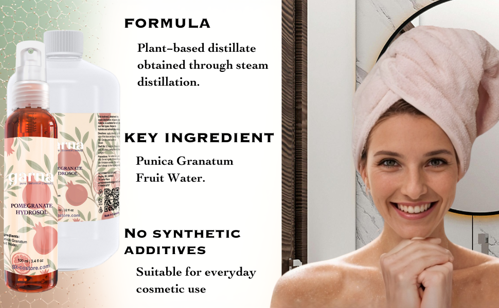 Botanical hydrosol mist by Garna for face and hair