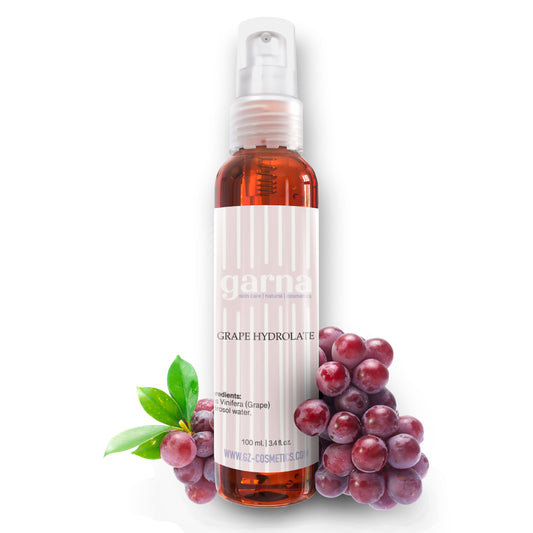 Garna Grape Mist Toner Spray 100 ml : Revitalisant hydratant 100 % pur pour le visage et les cheveux, végétalien, sans cruauté envers les animaux