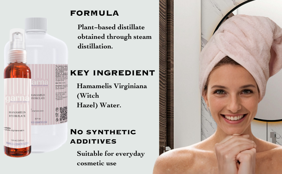 Witch Hazel Hydrosol Water by Garna, 32 oz (940 ml) bottle – clean, botanical aroma, photo 10