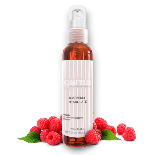 Brume tonique à l'hydrolat de framboise de Garna - Spray facial pur 100 ml pour une peau radieuse, un contrôle des pores et une hydratation rafraîchissante 