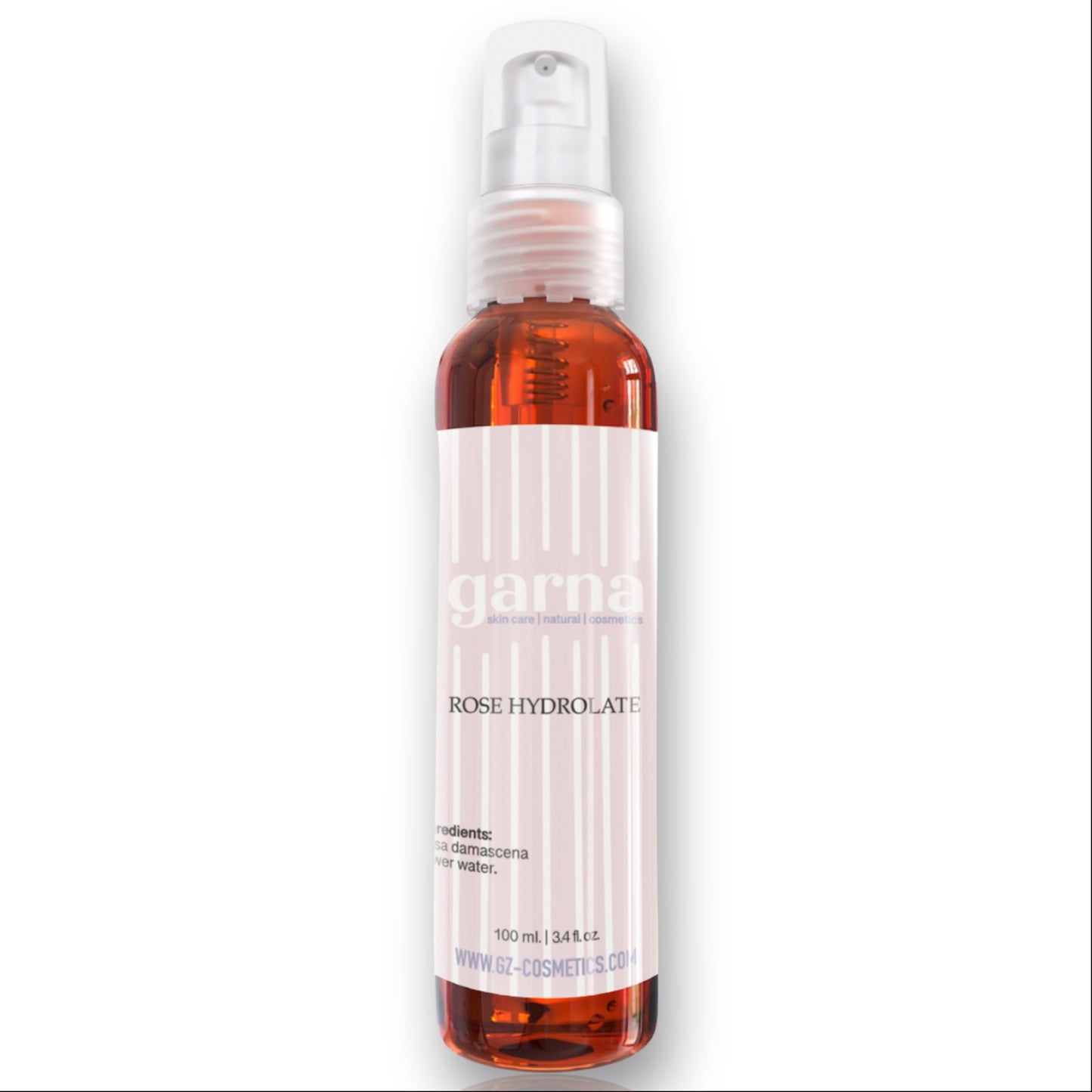 Garna Rose Water Spray 3.4 fl oz: Hydrating Face Toner & Hair Mist