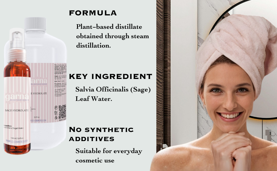 Brume hydrolat de sauge de Garna – Brume botanique pour le visage et les cheveux