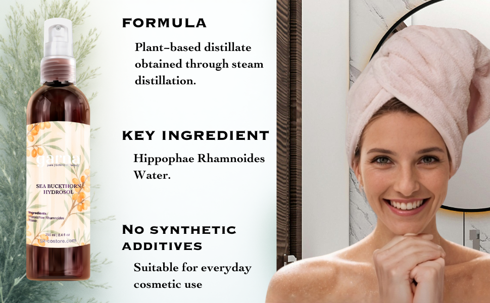 Sea Buckthorn Hydrosol Mist by Garna – Botanical face & hair mist for 250 ml
