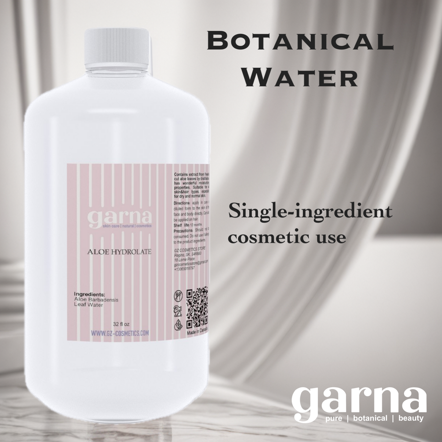  by Garna, 32 oz bottle, botanical hydrosol water