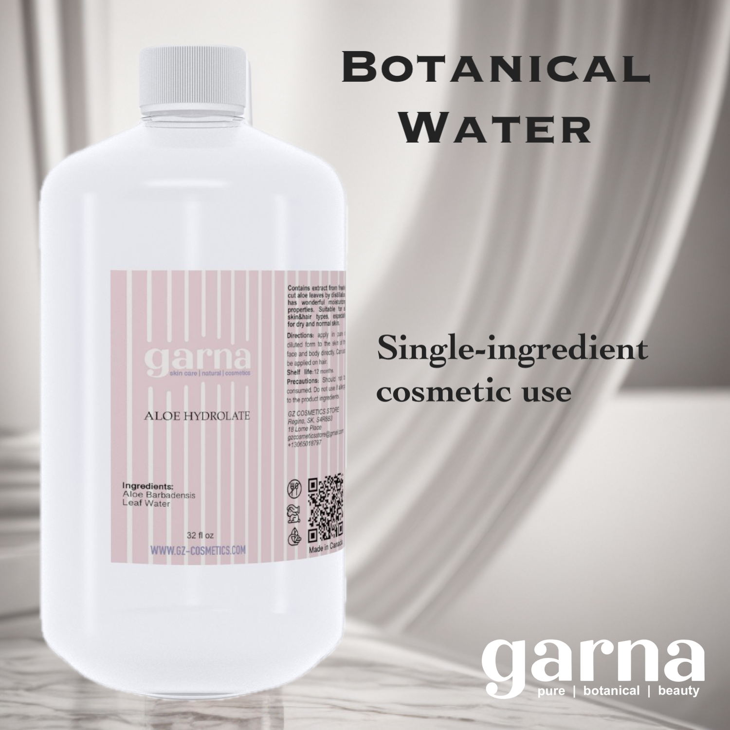  by Garna, 32 oz bottle, botanical hydrosol water