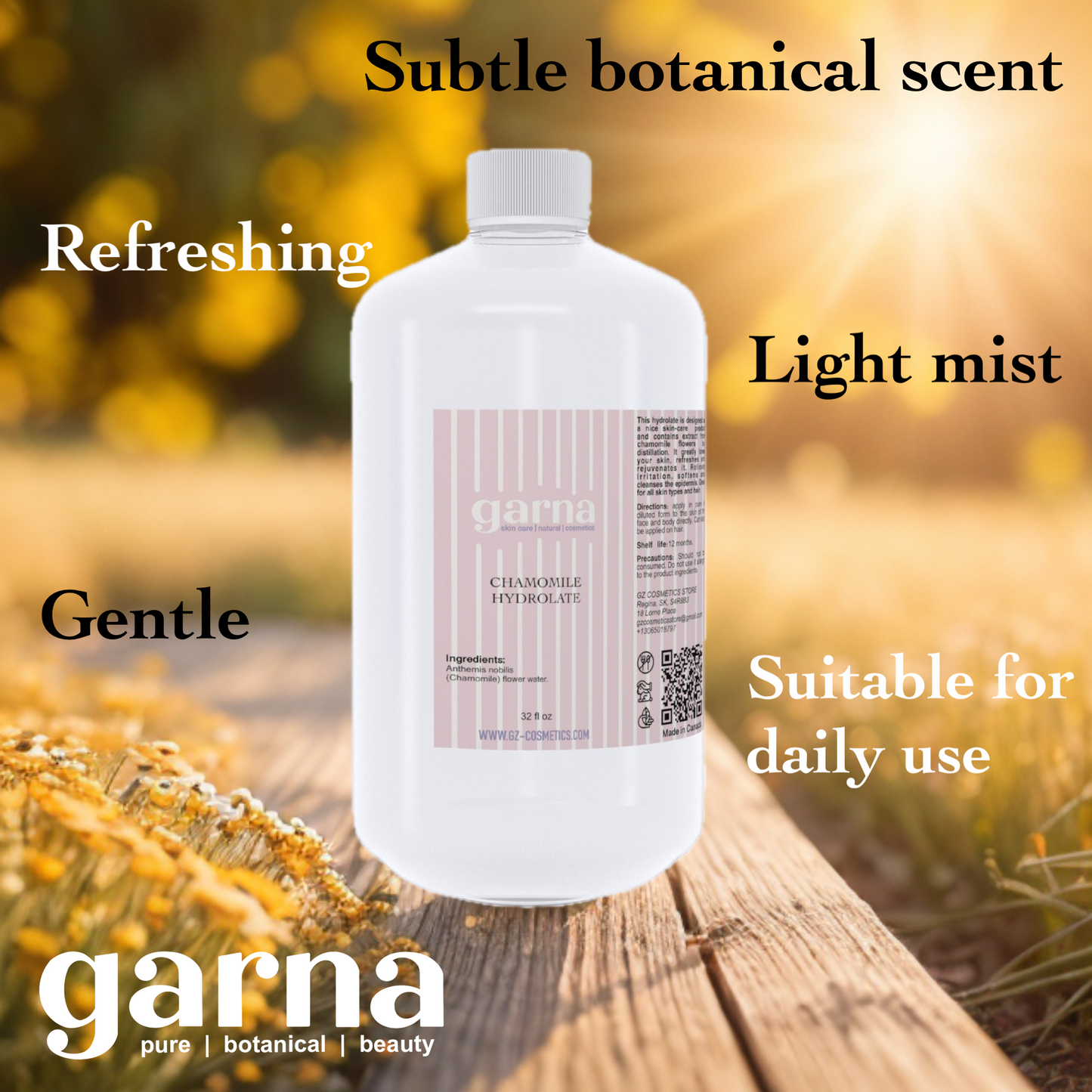 by Garna, 32 oz bottle, botanical hydrosol water