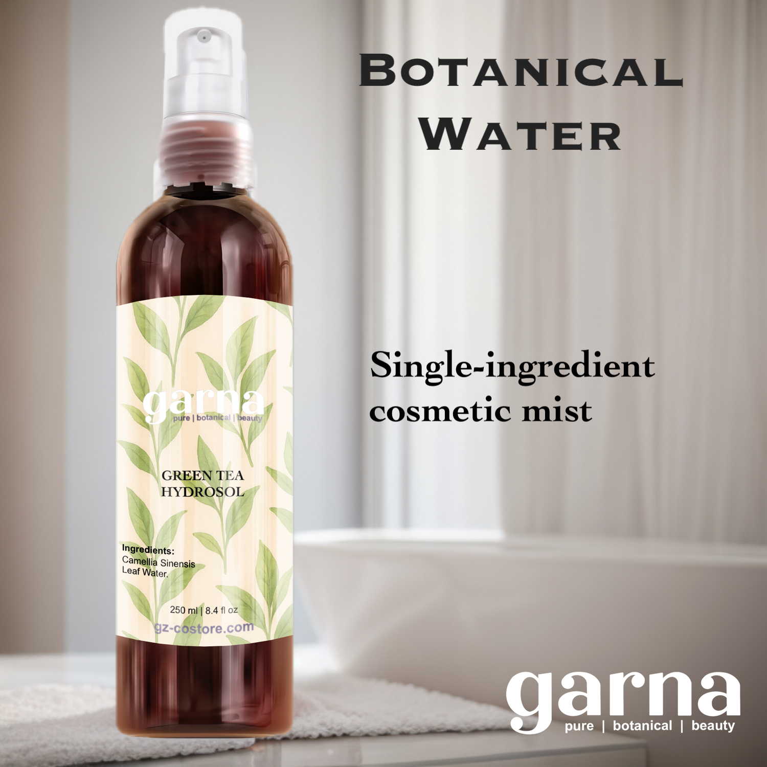 Garna Green Tea hydrosol 250 ml bottle